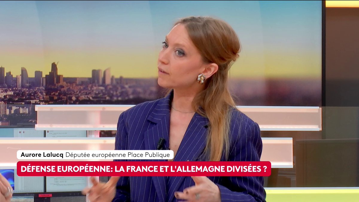 🔴🗣 "Il faut absolument que la question de la défense soit européanisée", affirme Aurore Lalucq, députée européenne Place publique, après les propos d'Emmanuel Macron qui appelle à "ne pas céder à l'absurdité du nationalisme" en matière de défense. #canal16