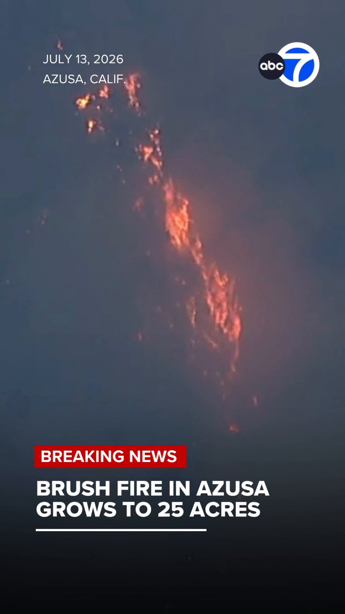 A brush fire erupted in Azusa, growing to about 25 acres and prompting the closure of Highway 39, officials say.