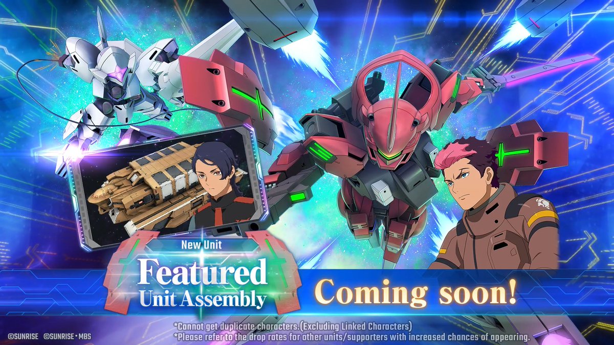 New Units to arrive on 7/16 (JST)! Featuring: UR Darilbalde (Season 2) (EX) / UR Guel Jeturk UR Michaelis (Season 2) (EX) / UR Shaddiq Zenelli #GundamEternal