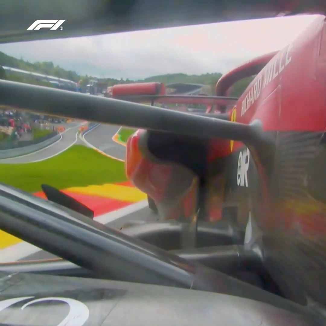 The elevation change through Eau Rouge 😵 #F1 #BelgianGP