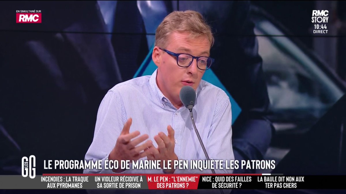 💸 Les patrons (très) inquiets du programme économique de Marine Le Pen… Ont-ils raison ? 🗣️ Antoine Diers : "Le programme économique est un angle mort chez Marine Le Pen. Le RN fait du 'en même temps' pour faire plus de 50 % aux élections." #GGRMC