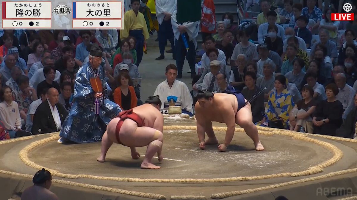 【速報】 ABEMA大相撲 七月場所🎇 横綱・大の里、171日ぶりの幕内白星 ▼三日目 隆の勝⚫️－⚪️大の里 📺見逃し視聴も無料 ------ 【解説】豊ノ島 【実況】清野茂樹 ©日本相撲協会