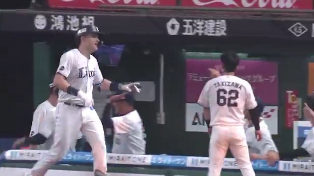 #ネビン 選手のホームランで先制! チームを勢いづける大きな一発を放ちます! #seibulions #打破 #圧倒的至近距離