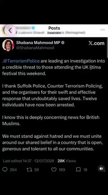 So Police arrest 12 British citizens under terrorism for trying to EXPOSE an event that is BANNED in other Muslim countries?!!? Yep that sums up the British police &amp; the Communist Government...