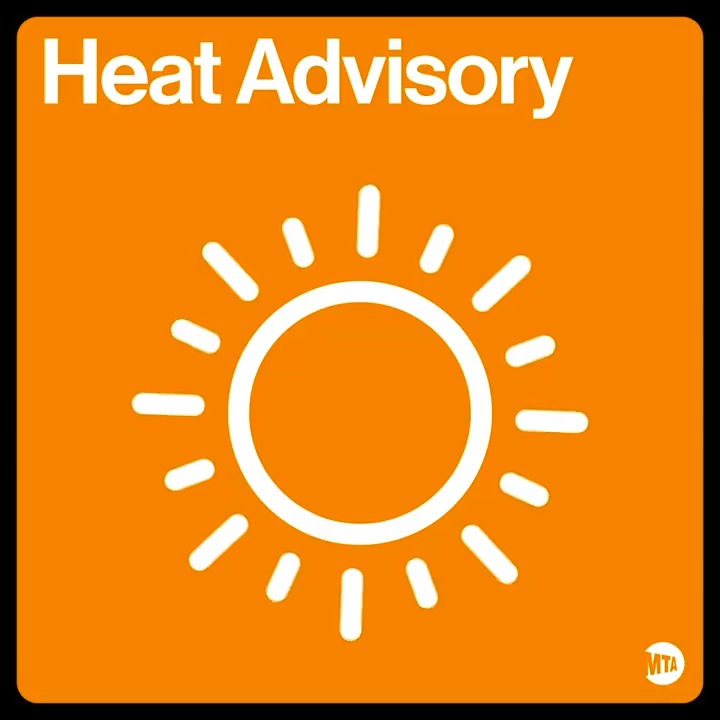 Temperatures are expected to be high over the next few days 🌡️☀️ Important travel tips: • Drink water • Wear sunscreen • Stay in the shade • Check the MTA app, and the TrainTime app for the latest service info