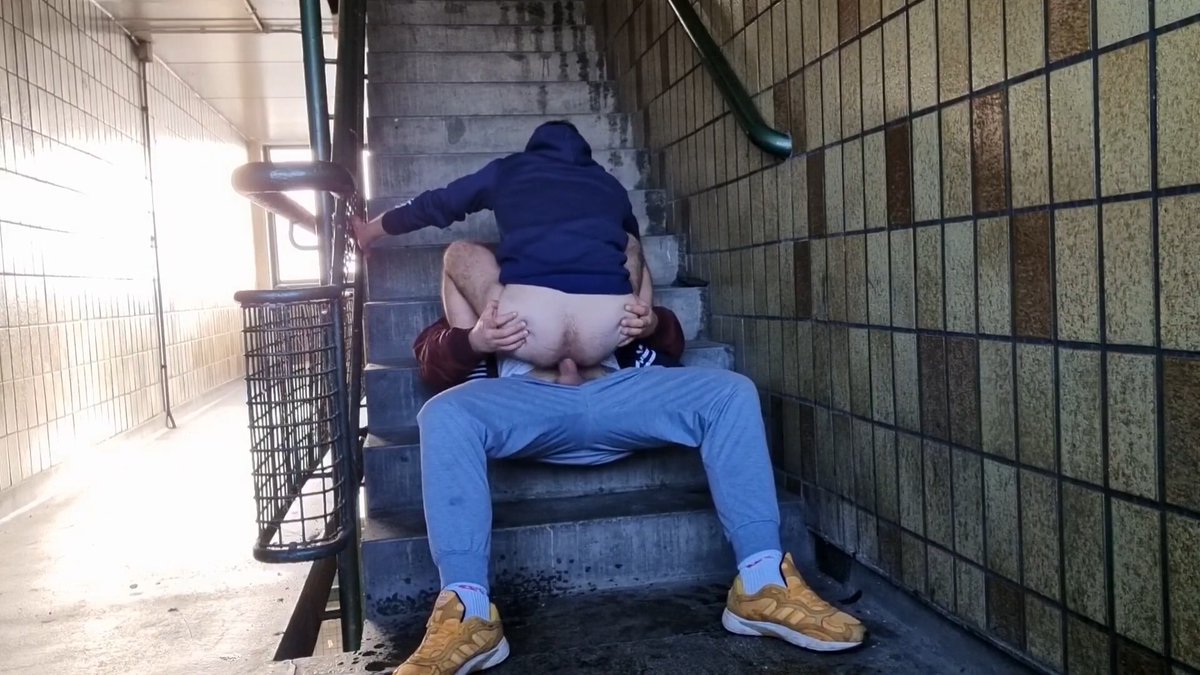 Risky fucking in the stairway ๐คซ ๐ Portus โฃ rides me bareback