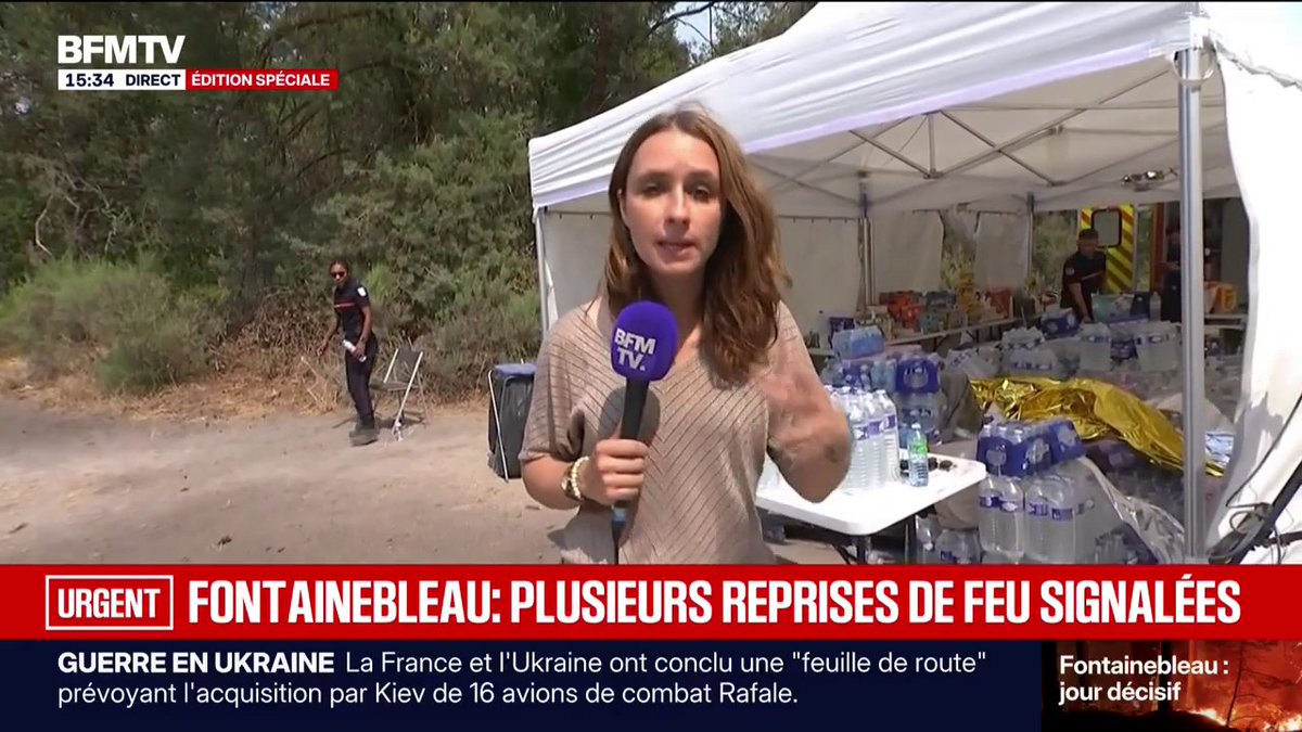 Incendies de Fontainebleau: les habitants solidaires avec les pompiers qui luttent contre les flammes
