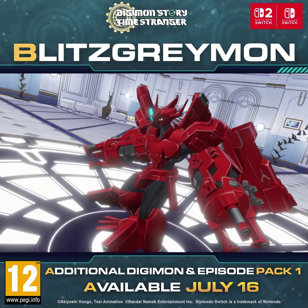 BlitzGreymon Special Move: Plasma Stake Additional Digimon & Episode Pack 1 comes to Nintendo Switch 2 / Nintendo Switch on July 16, 2026!