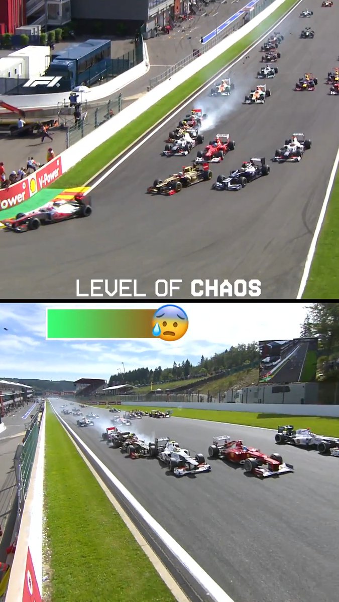 Collisions and chaos at the start! 🫣 #F1 #BelgianGP