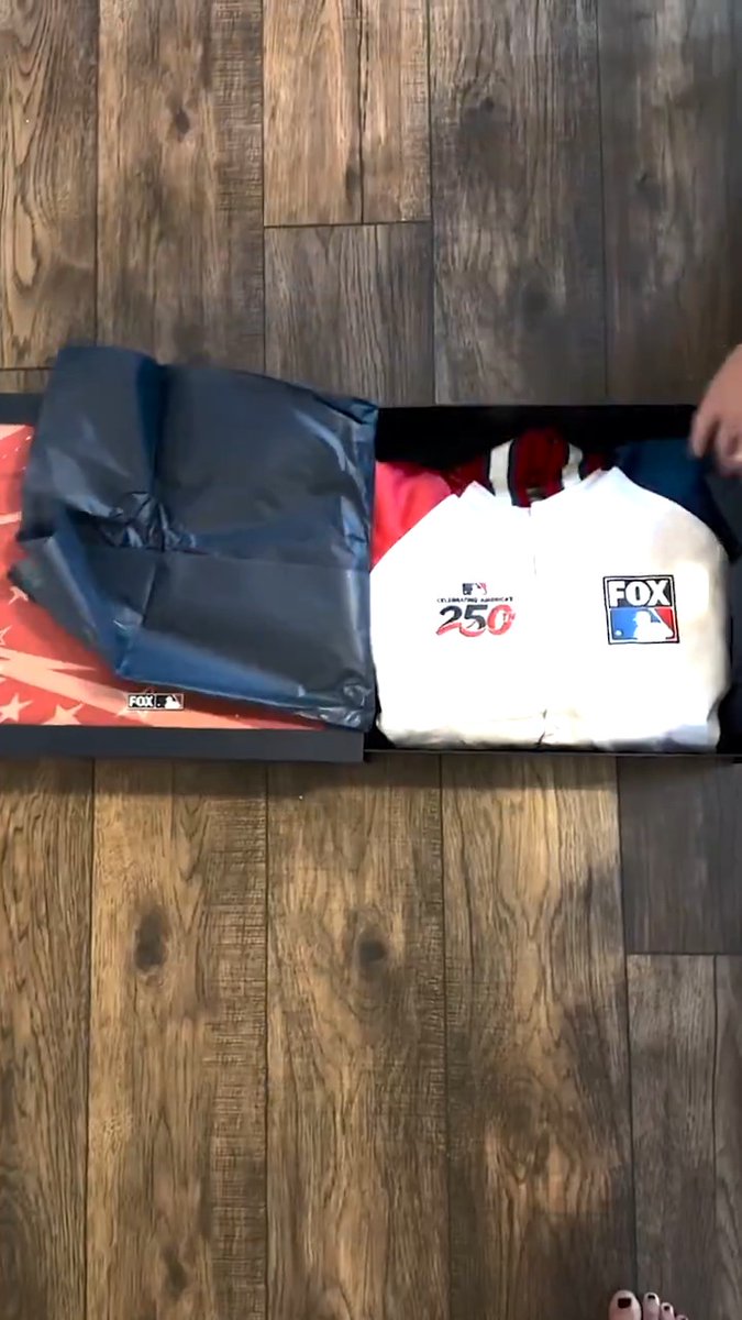 Ahead of today's All-Star Game in Philadelphia on FOX, FOX Sports PR sent out mailers containing this special jacket celebrating the game and America's 250th birthday 🇺🇸🔔 📺: ASG coverage begins tonight at 6:30pm ET on FOX