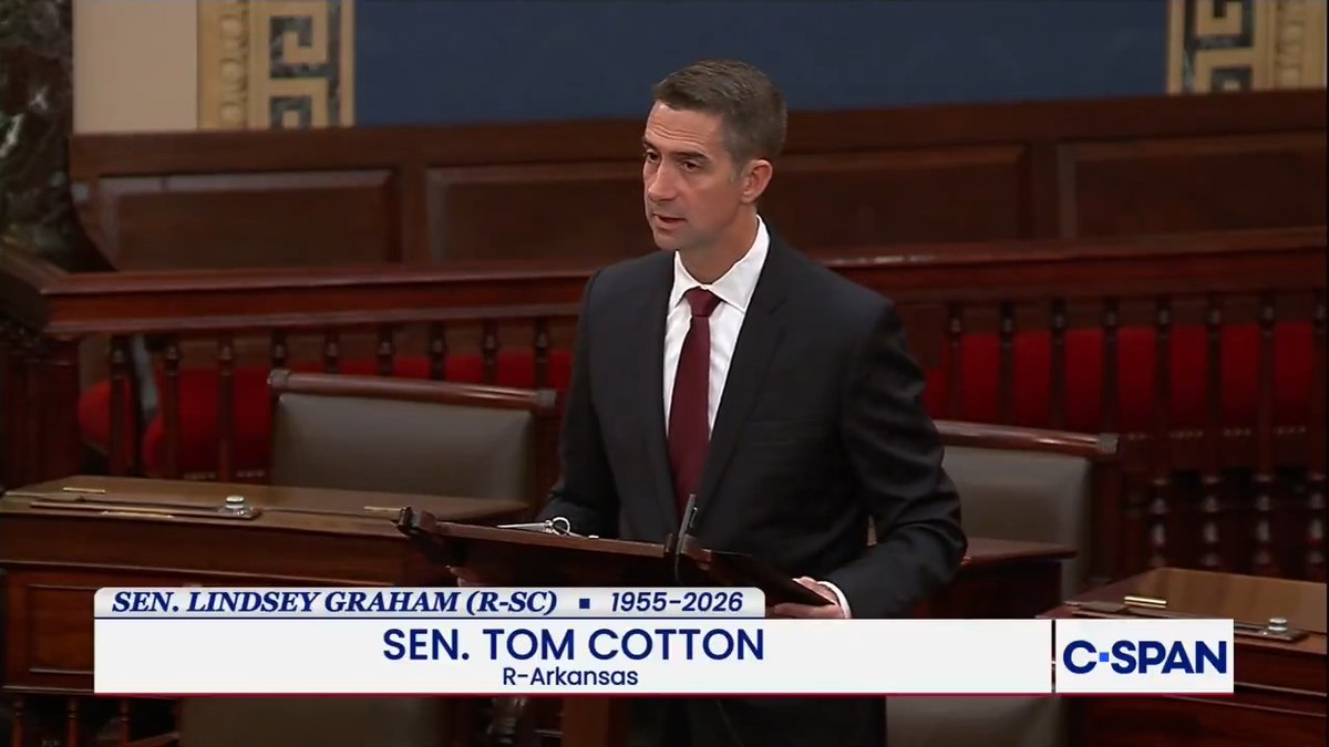 Sen. Tom Cotton (R-AR) tribute to late Sen. Lindsey Graham and his time in the Senate: "If you loved America, Lindsey loved you."