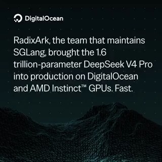 .RadixArk brought DeepSeek V4 to production with DigitalOcean and AMD. AMD Instinct™ MI350X GPU Droplets, plus joint engineering that drove a ~10x throughput gain. When the team that builds the inference engine picks your stack, that's the signal.