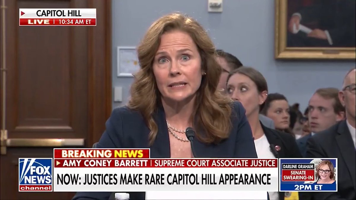Amy Coney Barrett says she has to wear bulletproof vest due to threats. 🎥: Fox News