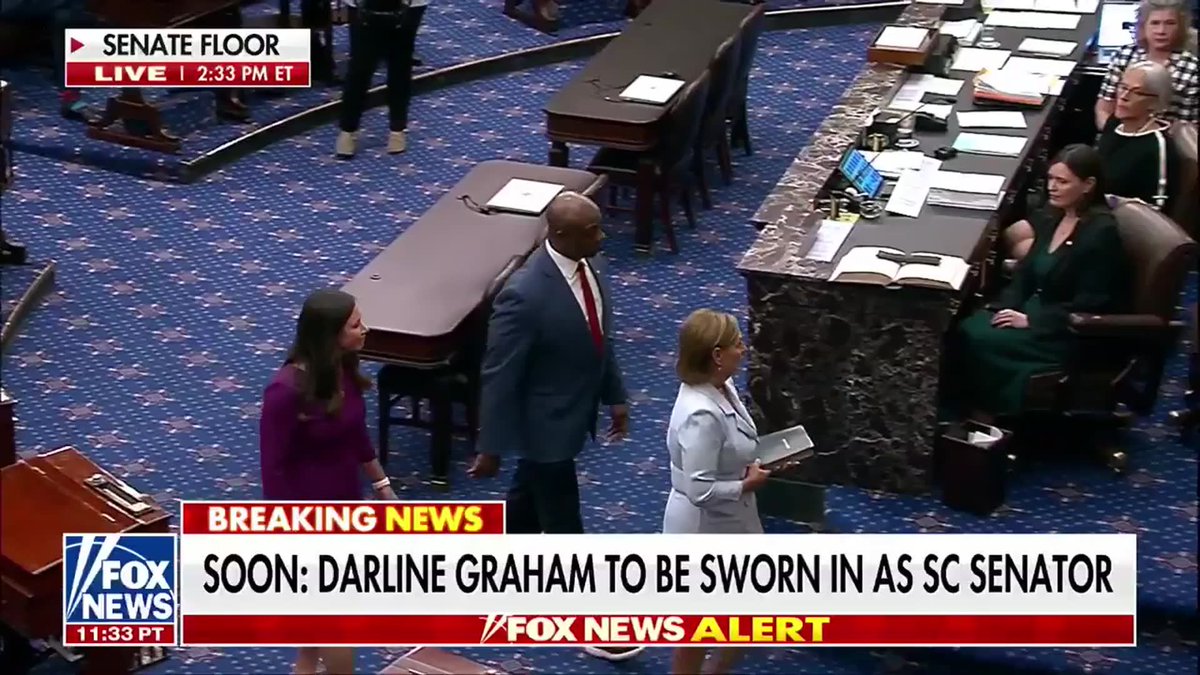 BREAKING: Darline Graham Nordone takes the oath of office as South Carolina's newest senator, filling the seat left vacant by her late brother, Lindsey Graham.