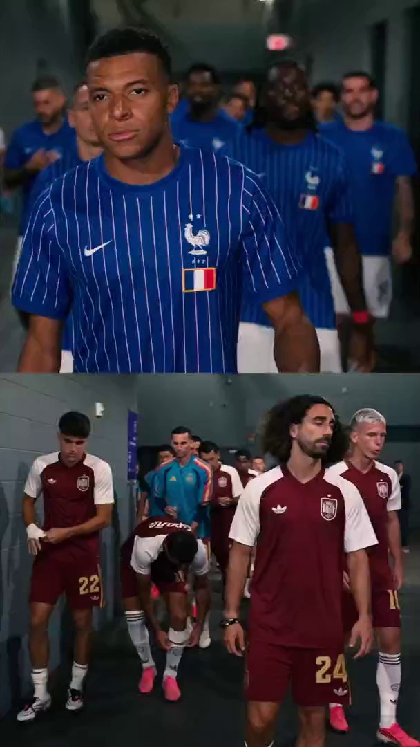 🇪🇸🇫🇷من قلب النفق... لاعبو فرنسا وإسبانيا يتوجهون إلى أرض الملعب للإحماء #كأس_العالم2026
