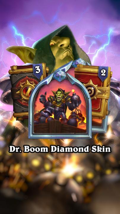 💣 💥 Dr. Boom is blowing Hearthstone SKY HIGH! Snag him in his glorious diamond form with the new bundle in our in-game shop!