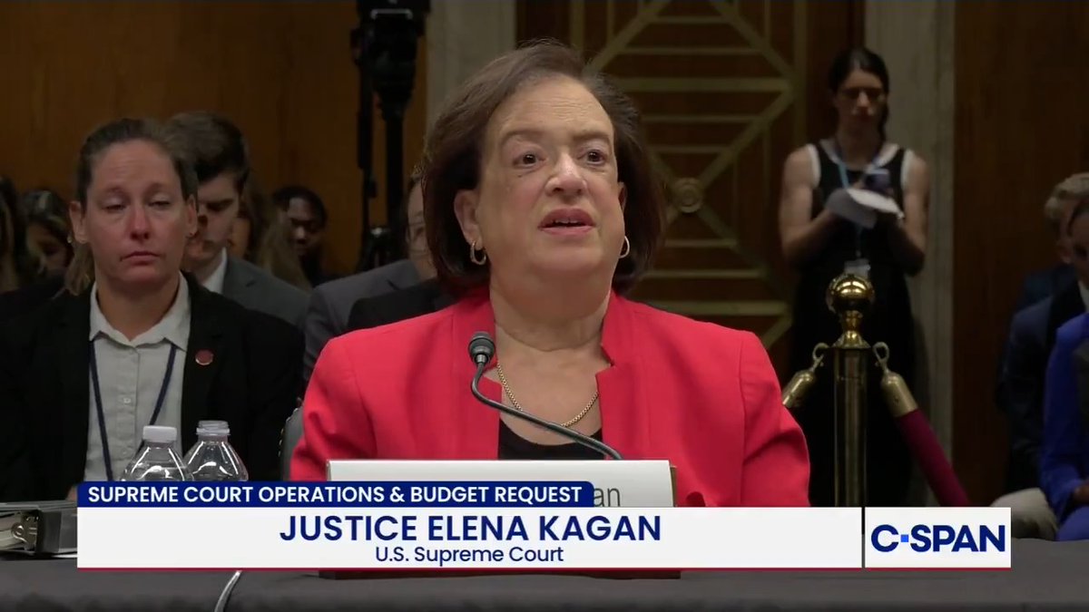 Justice Kagan on how criticism from political figures including President Trump on the court impacts the security of the justices: "When political figures of any stripe are trying to intimidate judges and justices... that's where we really have crossed the line."
