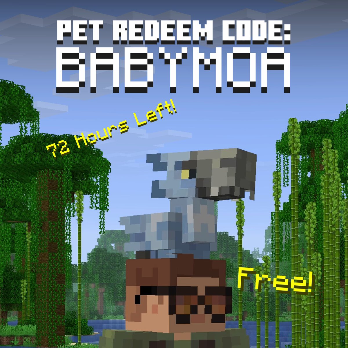 You have 72 hours to claim the Baby Moa pet for free! Use the code: BABYMOA