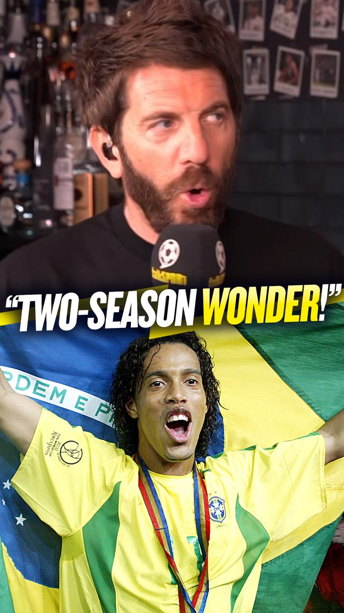 🏆 "Just on World Cup football; Pele, Maradona, Messi, Zidane, R9, Beckenbauer..." 👀 "He was a very, very good player for a very limited time." Andy Goldstein forces Darren Bent & Bradley Wright-Phillips to admit Ronaldinho isn't a top five/six player of all time 🤣