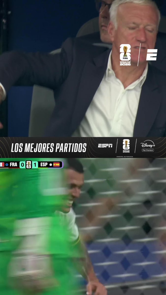 ESTALLÓ DE BRONCA CONTRA EL BANCO: así reaccionó Deschamps al golazo de Pedro Porro para el 2-0 de España contra Francia en la semi del Mundial. ⚽ #ESPNMundial 📺 Mirá los mejores partidos de la #FIFAWorldCup por ESPN, en el Plan Premium de #DisneyPlus