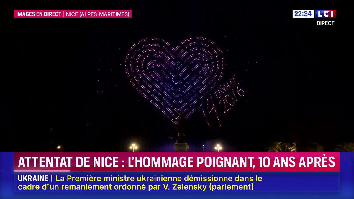 🔴 Attentat de Nice, 10 ans après : un spectacle de 2 016 drones rend hommage aux victimes du 14-Juillet sur la promenade des Anglais