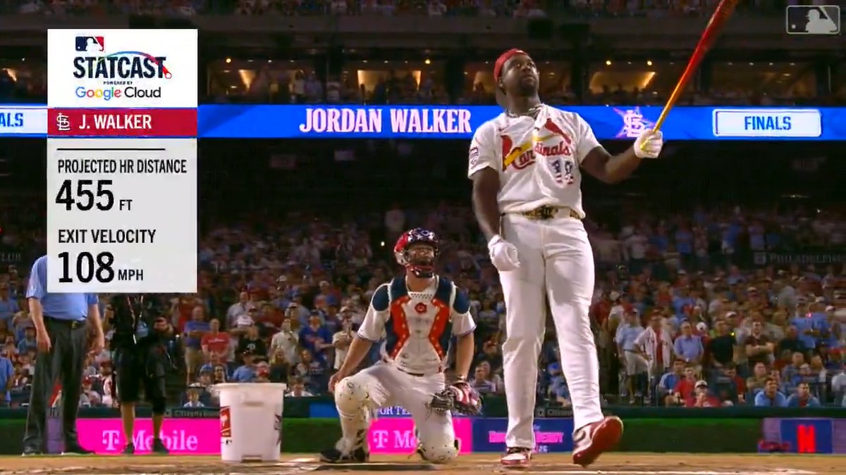 Jordan Walker put up some big numbers in the Home Run Derby final! (MLBStats x @GoogleCloud)