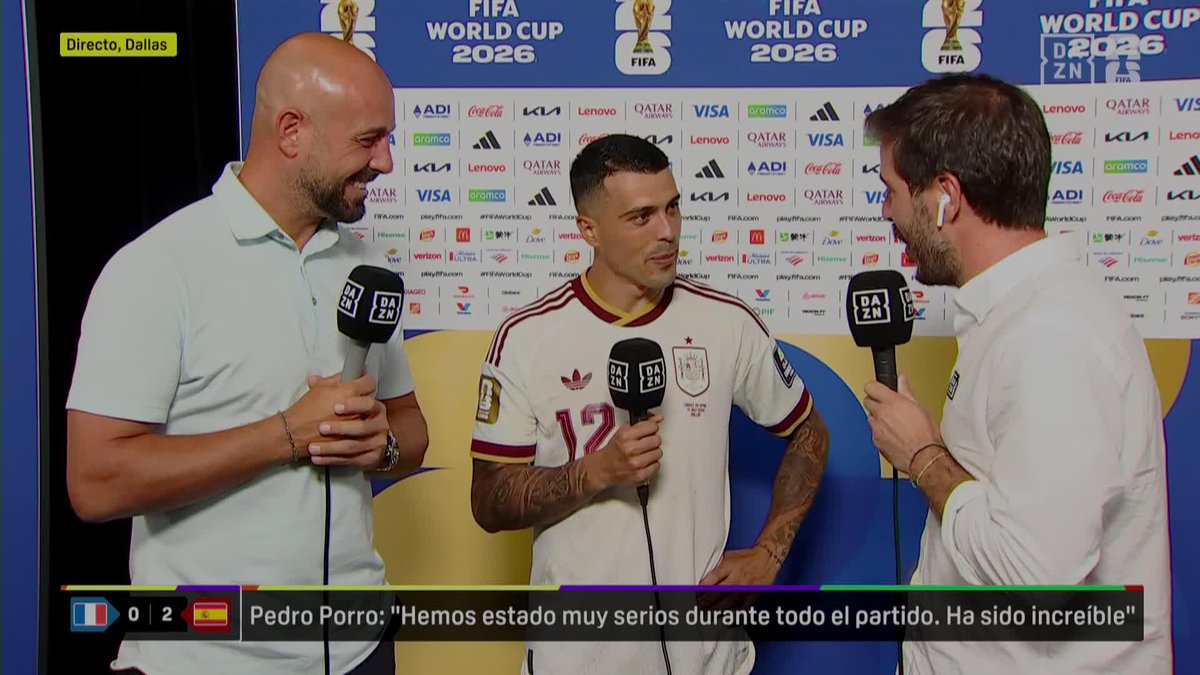 🗣️ Pedro Porro: "Se lo dedico a mi peque, que estaba un poquito malo" #DAZNMundial