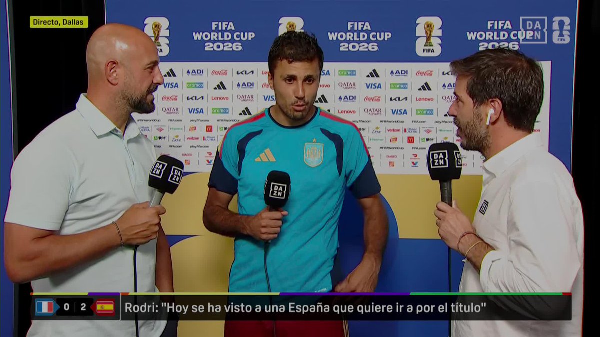 🗣️ Rodri: "El equipo está eufórico, hay que disfrutarlo y descansar" #DAZNMundial