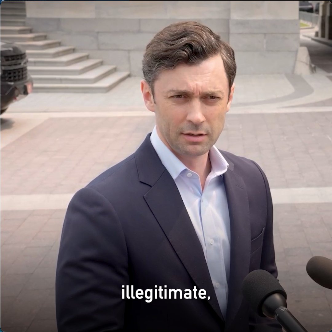 Sen. Ossoff: If the President calls Georgia's senators illegitimate, he is calling Georgia's voters illegitimate. Donald Trump tried to commit voter fraud in Georgia when he badgered Brad Raffensperger to "find" him the exact number of votes he needed to win in a state he had lost.