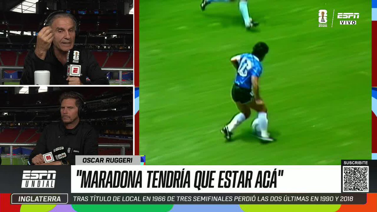🥹 "MARADONA TENDRÍA QUE ESTAR ACÁ" Ruggeri recordó a Diego y habló de cómo sería tenerlo en Atlanta para la semifinal de mañana. ⚡ #ESPNMundial 📺 Mirá nuestros partidos de la #FIFAWorldCup por el Plan Premium de #DisneyPlus