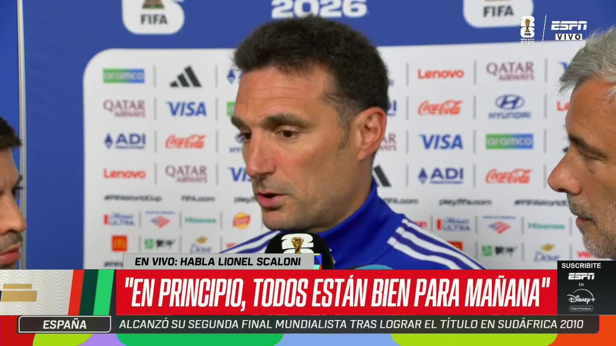🤔 ¿HABRÁ CAMBIOS EN ARGENTINA? Lionel Scaloni y sus palabras en la previa de un partido histórico para Argentina en las semifinales del Mundial. ⚡ #ESPNMundial 📺 Mirá nuestros partidos de la #FIFAWorldCup por el Plan Premium de #DisneyPlus