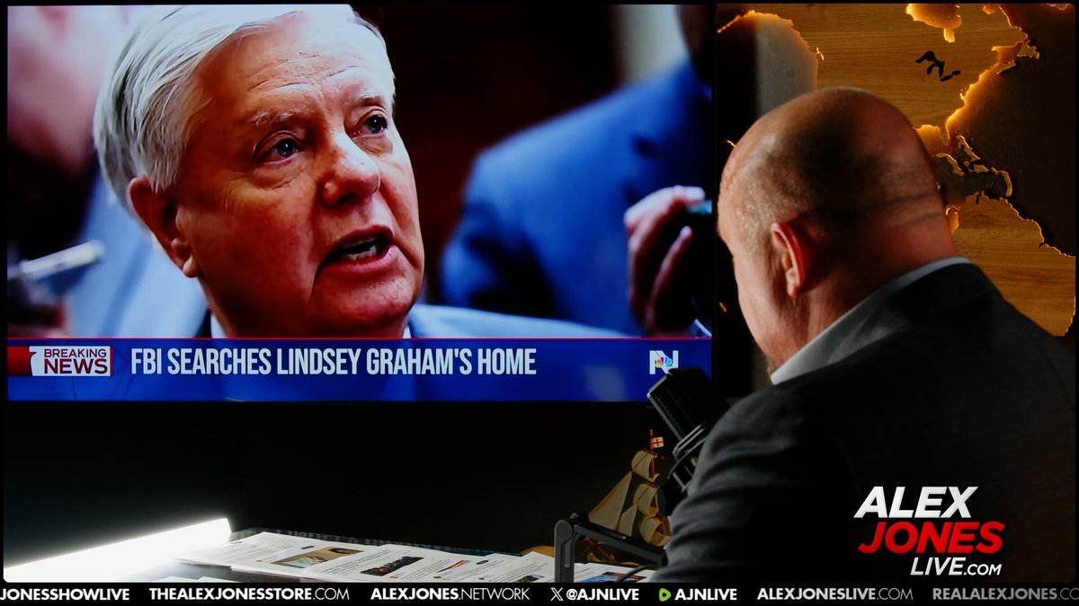 UPDATE: Why Did The FBI Send 40 Agents To Search Lindsey Graham's Home & Question Neighbors, Asking, 'Did You See Anything?' 🔴WATCH ALEX JONES LIVE NOW: