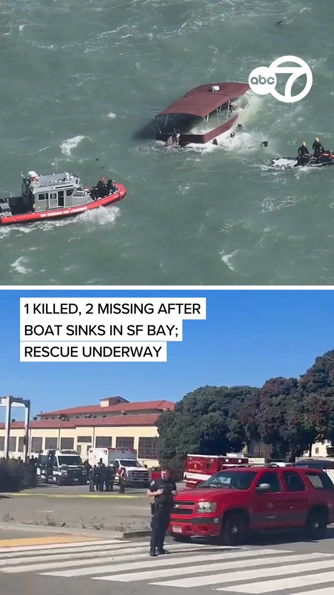 At least one person was killed, and two others are missing, after 16 people were rescued from the water as a boat sank in the San Francisco Bay Tuesday afternoon, prompting a massive response from crews working to rescue people. For the latest, click the link below