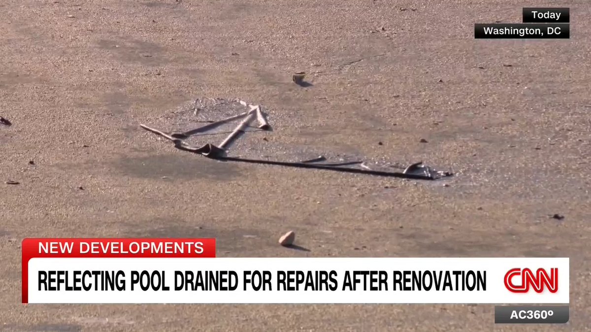 President Trump blamed vandals for the peeling liner and algae in the reflecting pool as it's once again drained for repairs, just weeks after completion of a more than $14 million renovation. Tom Foreman reports.