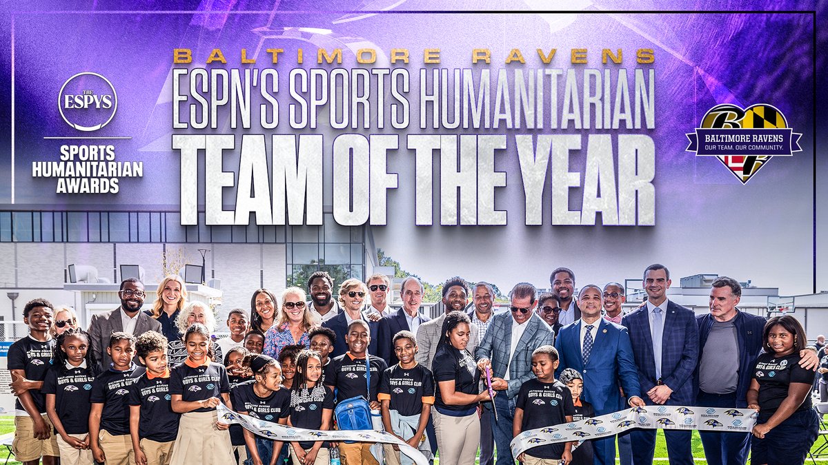 Being named ESPN’s Sports Humanitarian Team of the Year is an award that belongs to everyone in this organization and this community. NFL ESPN Citizenship Ravens Community