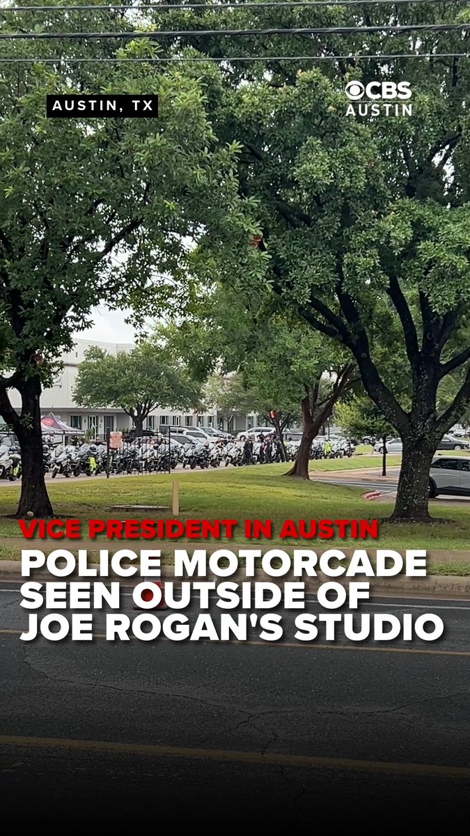 A huge security detail was in Austin, TX today for JD Vance to record the next episode of “The Joe Rogan Experience” 🔥
