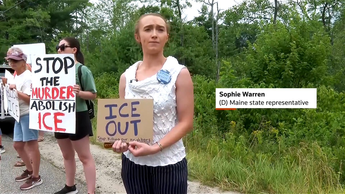 A day after an ICE officer fatally shot a Colombian man in Maine, Democratic state representative Sophie Warren called for the agency to leave the state at a protest rally, saying that the agency is 'absolutely out of control'