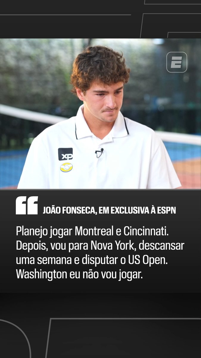 João confirmou que o calendário dele contará com os Masters 1000 de Montreal e Cincinnati, US Open, depois Copa Davis e já emenda com a gira asiática e logo em seguida a gira indoor europeia. [Via ESPN Brasil]