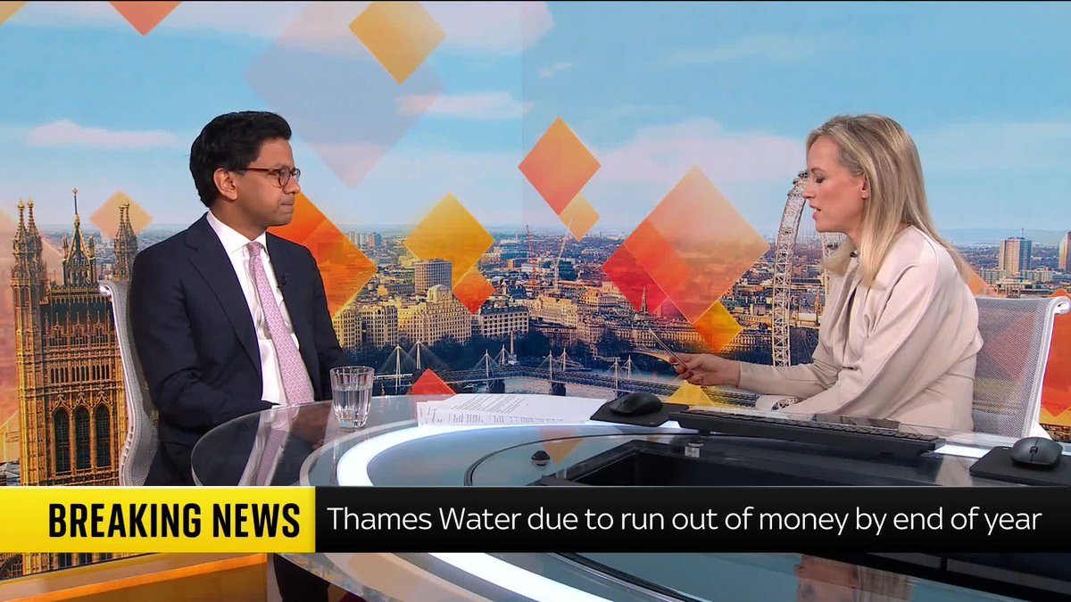 🗣️ "What does Andy Burnham mean by more public control on water?" Sky's Sophy Ridge questions Minister for AI and Online Safety Kanishka Narayan on the future PM's plan for water