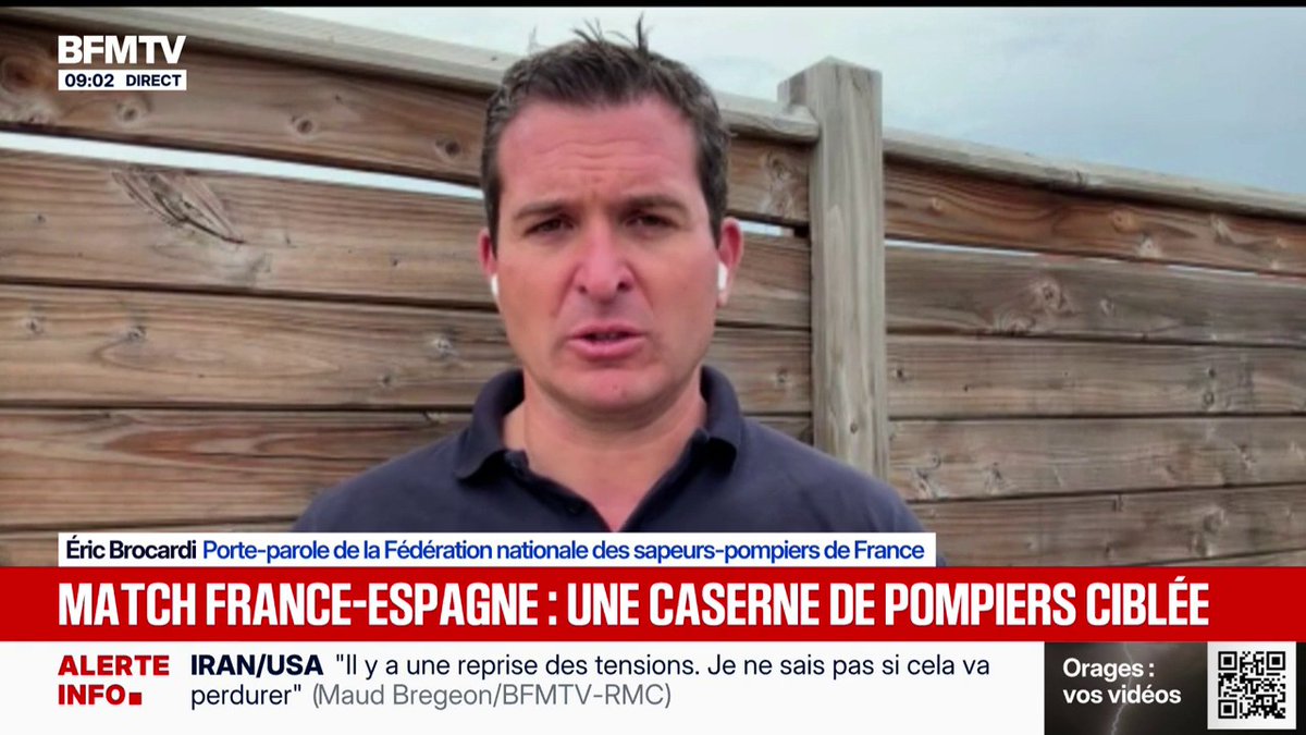 Une caserne de pompiers prise pour cible après le match France-Espagne: "Il y a un sentiment de colère », déclare le porte-parole de la Fédération nationale des sapeurs-pompiers de France