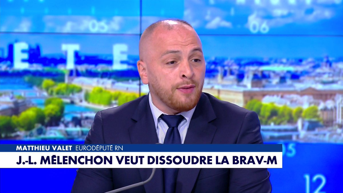 Après l'annonce de Jean-Luc Mélenchon de vouloir dissoudre la BRAV-M, Matthieu Valet, eurodéputé RN réagit dans #HDPros : «C'est bien dommage que la connerie ne puisse pas être dissoute» Toute l'info est à retrouver sur