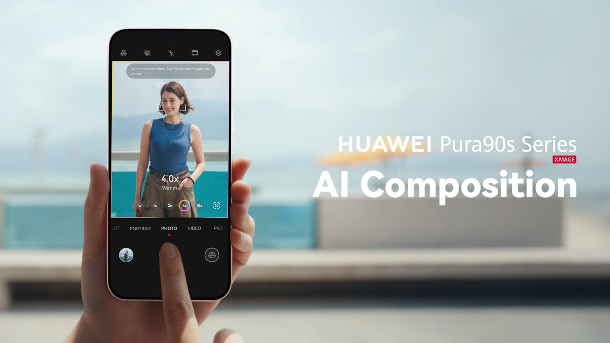 You find the moment. AI Composition finds the frame. Flawless, effortless, yours. 🌟 HUAWEI Pura90 Series.