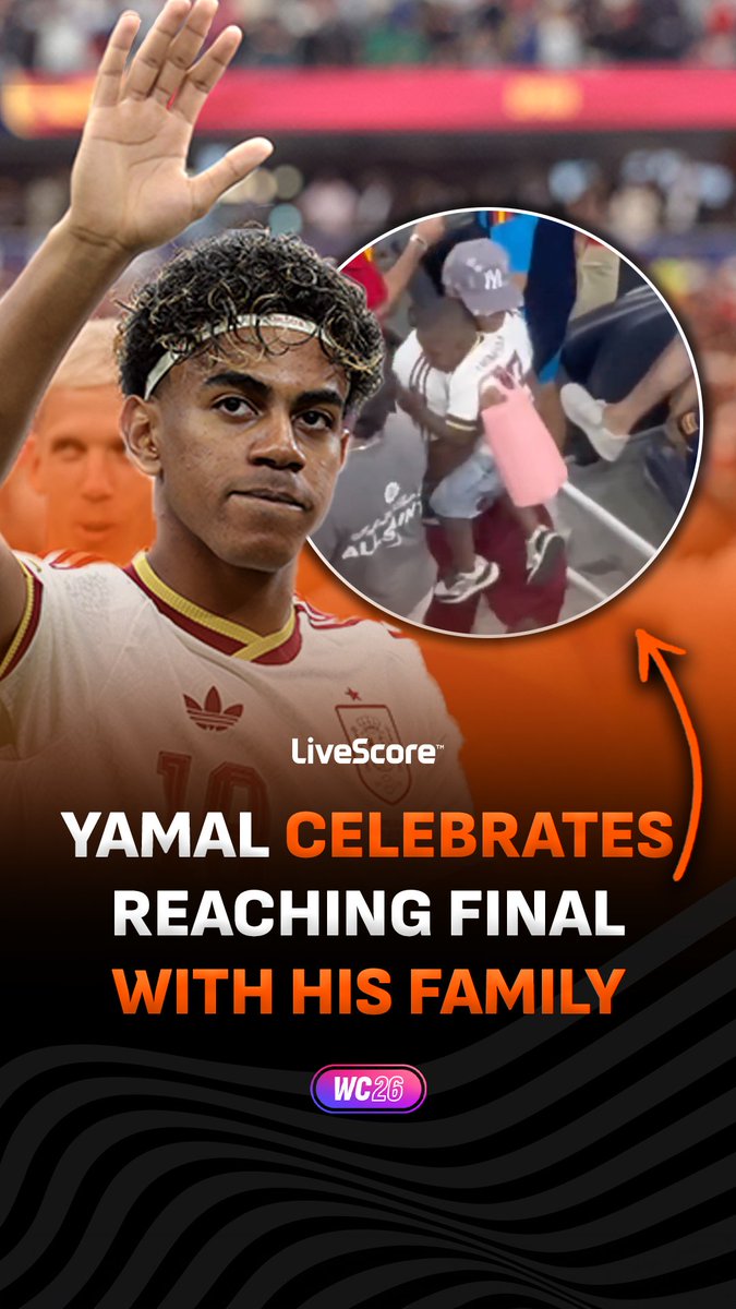 Yamal makes sure to celebrate with his family after reaching the World Cup final ❤️🙌