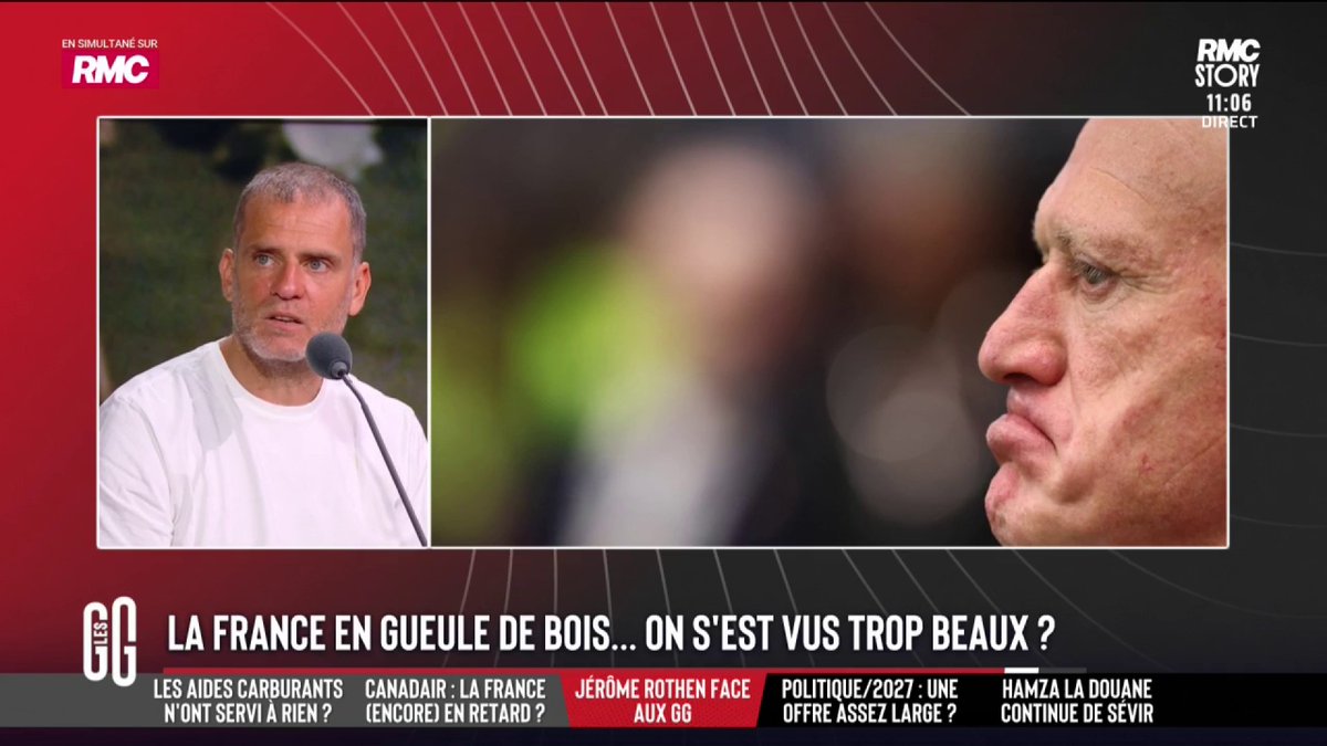 💥 Jérôme Rothen : "Didier Deschamps ne fuit jamais ses responsabilités. Il sait qu'il n'a pas fait un bon match hier." #GGRMC