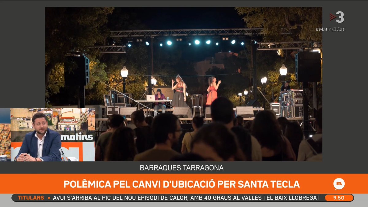 "La via pública no és de ningú i és de tots.” L'alcalde de Tarragona, Rubén Viñuales, no veu "cap polèmica" en el canvi d'ubicació de les barraques de Santa Tecla i diu que aquest any altres entitats podran situar-se al passeig de les Palmeres #Matins3Cat