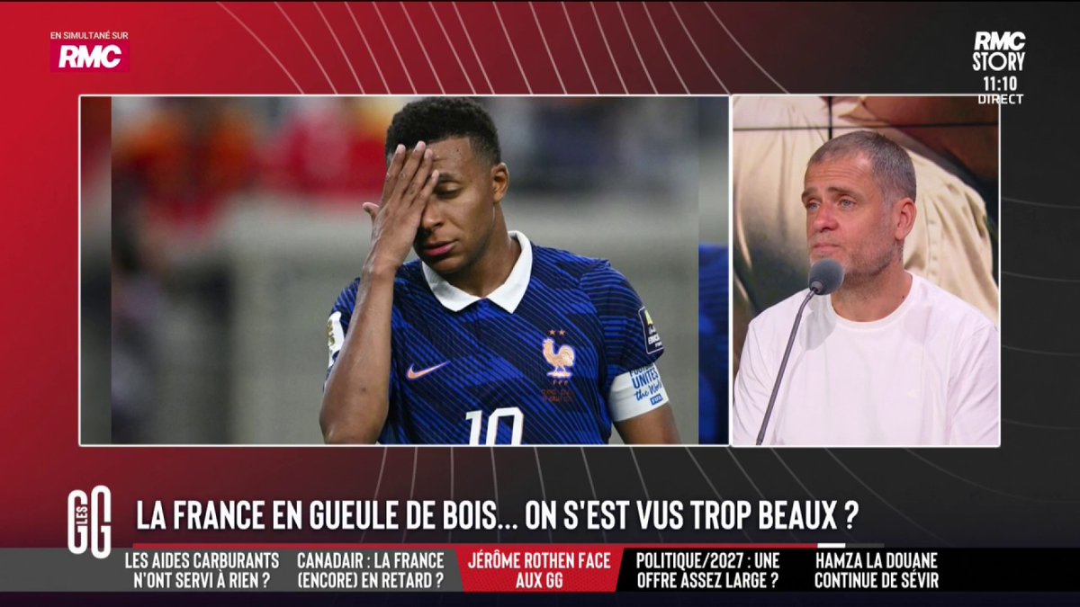 🚨 Jérôme Rothen : "En termes de comportement, Mbappé a été exemplaire sur cette Coupe du monde. Il était en mission. Mais hier il n'a pas existé." #GGRMC