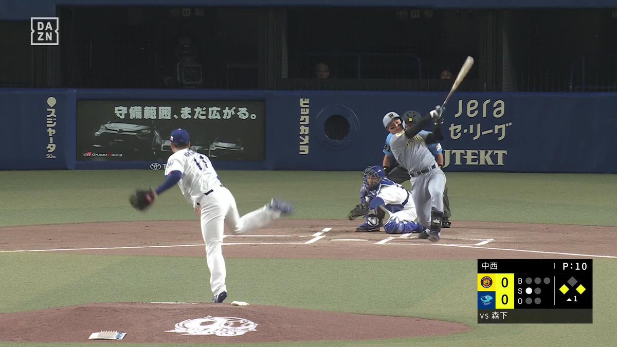 今日も試合を動かした 2日連続で森下翔太が先制打 レフト線へタイムリーツーベース ⚾️中日×阪神 #阪神タイガース #だったらDAZN