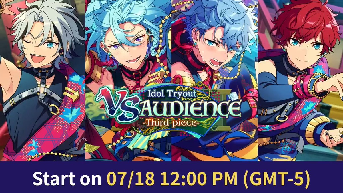 ✨PV: Idol Tryout: VS AUDIENCE -Third piece- At Twin Rooster Pagoda, Wataru and Izumi must win over a new audience of one hundred spectators each day. With a spot in the Final Judge on the line, every performance counts. Will they leave a lasting impression—or be left behind?