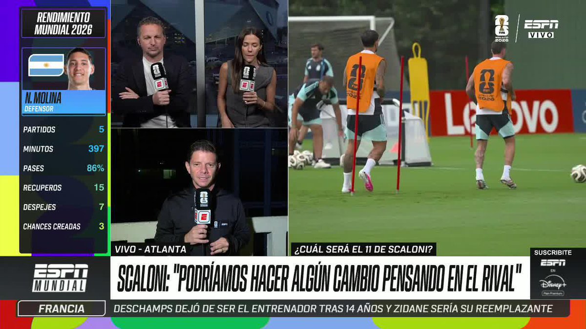 ¿SERÁ ESTE EL EQUIPO? Un posible 11 y las dudas de Lionel Scaloni para la alineación argentina contra Inglaterra. ⚡ #ESPNMundial 📺 Mirá los mejores partidos de la #FIFAWorldCup por ESPN, en el Plan Premium de #DisneyPlus