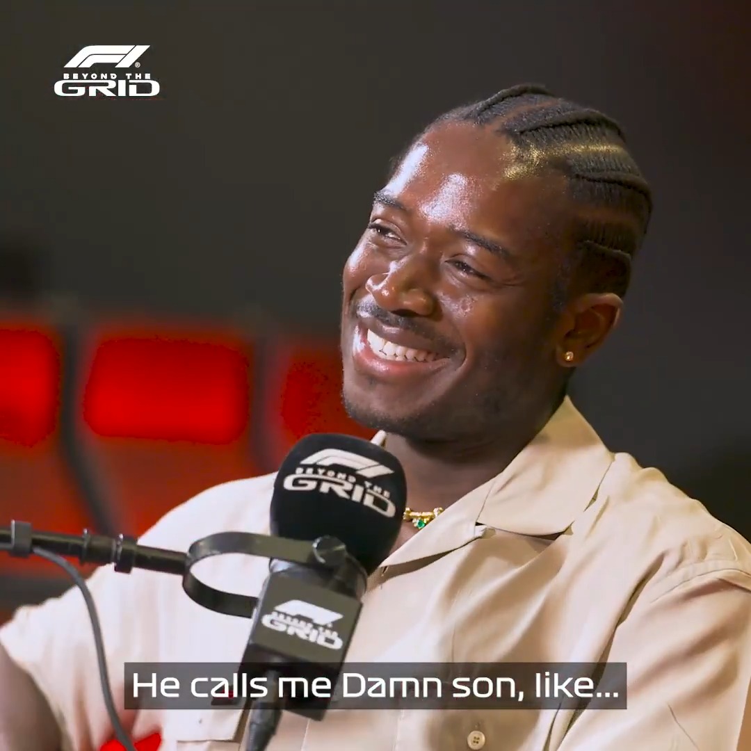 “Lewis has that Michael Jordan thing” 😮💨 Damson Idris talks to Tom Clarkson on filming F1: The Movie, his relationship with Lewis Hamilton, and how he and Brad Pitt compared on track - in the latest episode of Beyond The Grid 🗣️ #F1